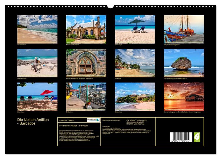 Produktbild: Die kleinen Antillen - Barbados (hochwertiger Premium Wandkalender 2026 DIN A2 quer), Kunstdruck in Hochglanz