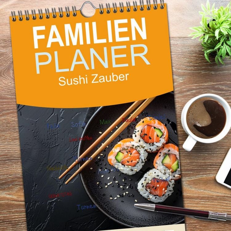 Produktbild: Familienplaner 2026 - Sushi Zauber mit 5 Spalten (Wandkalender, 21 x 45 cm) CALVENDO