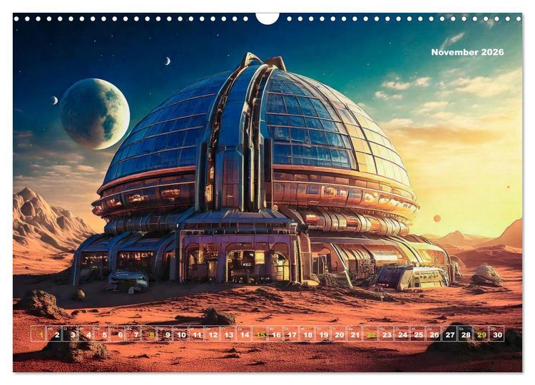 Produktbild: Pionierbauten auf fremden Planeten (Wandkalender 2026 DIN A3 quer), CALVENDO Monatskalender