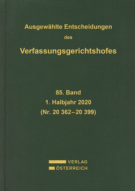 Produktbild: Ausgew&auml;hlte Entscheidungen des Verfassungsgerichtshofes