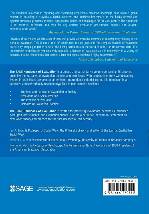 Produktbild: The SAGE Handbook of Evaluation