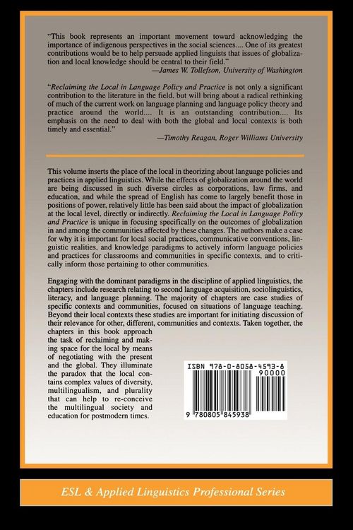 Produktbild: Reclaiming the Local in Language Policy and Practice