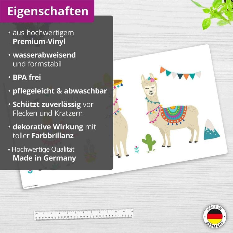 Produktbild: Cover-your-desk Schreibtischunterlage f&uuml;r Kinder Alpaka, aus hochwertigem Vinyl , 75 x 40 cm