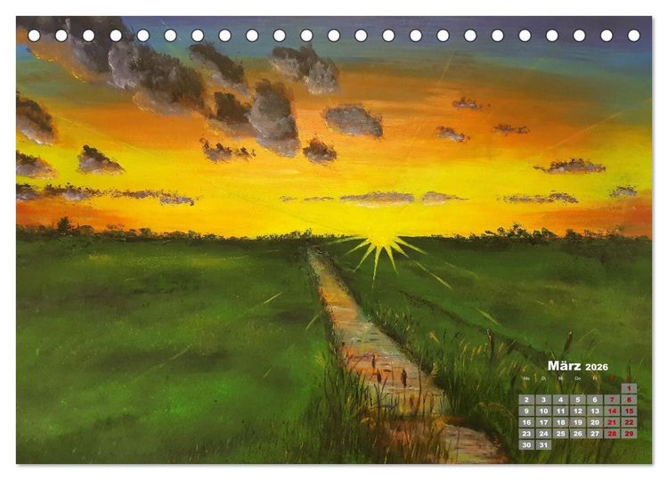 Produktbild: Landschaften in Acryl & Aquarell (Tischkalender 2026 DIN A5 quer), CALVENDO Monatskalender