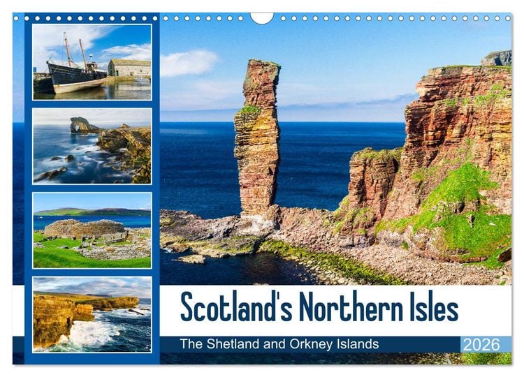 Produktbild: Scotland's Northern Isles - The Orkney and Shetland Islands (Wall Calendar 2026 DIN A3 landscape), CALVENDO 12 Month Wall Calendar