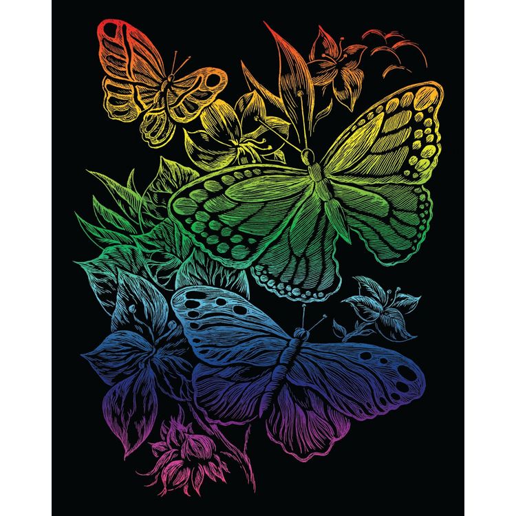 Produktbild: PRACHT Kratzbilder Rainbow Schmetterlinge 20x25cm