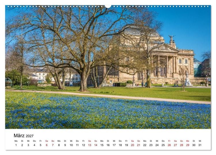 Produktbild: Wiesbadener Impressionen (Wandkalender 2027 DIN A2 quer), CALVENDO Monatskalender