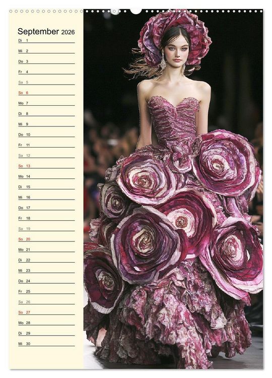 Produktbild: Bl&uuml;tenzauber. High Fashion auf dem Catwalk (hochwertiger Premium Wandkalender 2026 DIN A2 hoch), Kunstdruck in Hochglanz