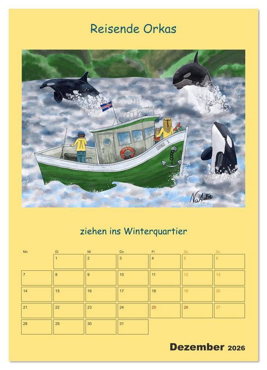 Produktbild: Wasserbewohner (Wandkalender 2026 DIN A2 hoch), CALVENDO Monatskalender