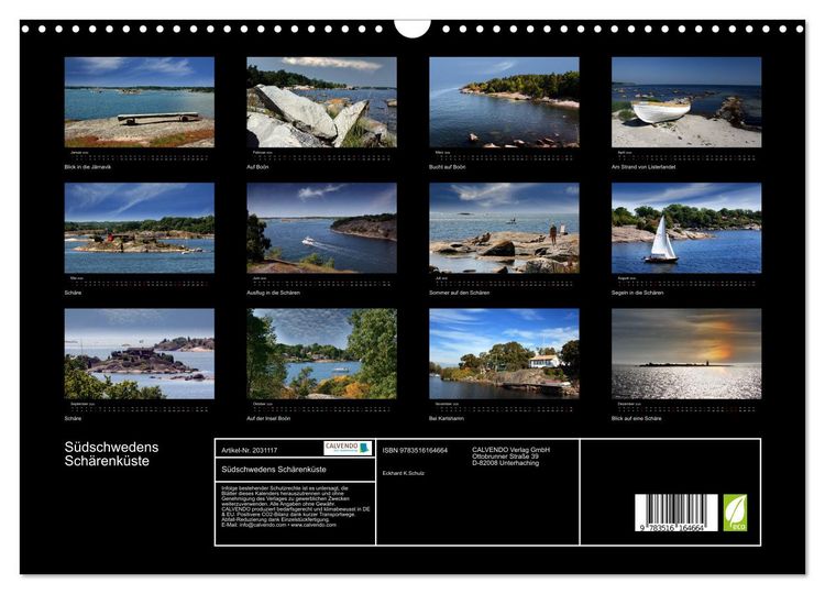 Produktbild: S&uuml;dschwedens Sch&auml;renk&uuml;ste (Wandkalender 2026 DIN A3 quer), CALVENDO Monatskalender