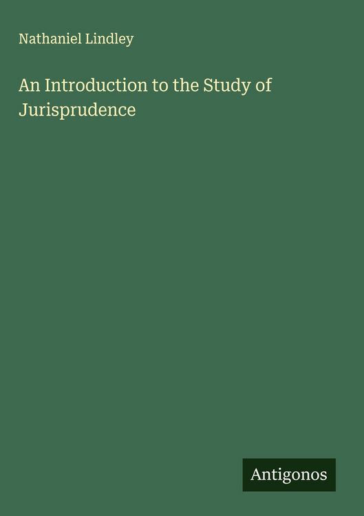 Produktbild: An Introduction to the Study of Jurisprudence