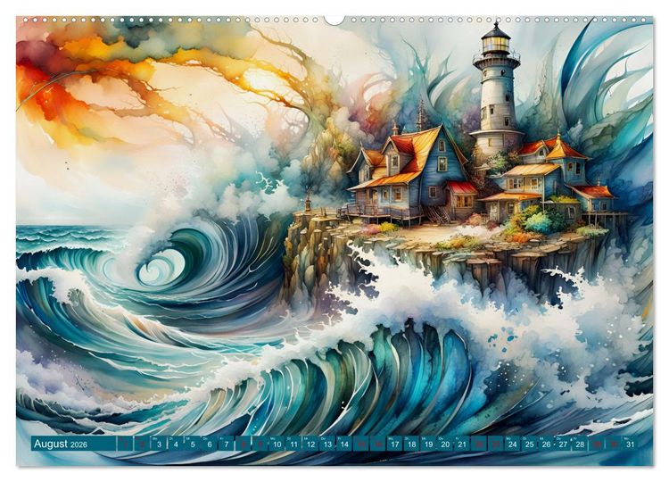 Produktbild: Einsame W&auml;chter Leuchtt&uuml;rme (hochwertiger Premium Wandkalender 2026 DIN A2 quer), Kunstdruck in Hochglanz