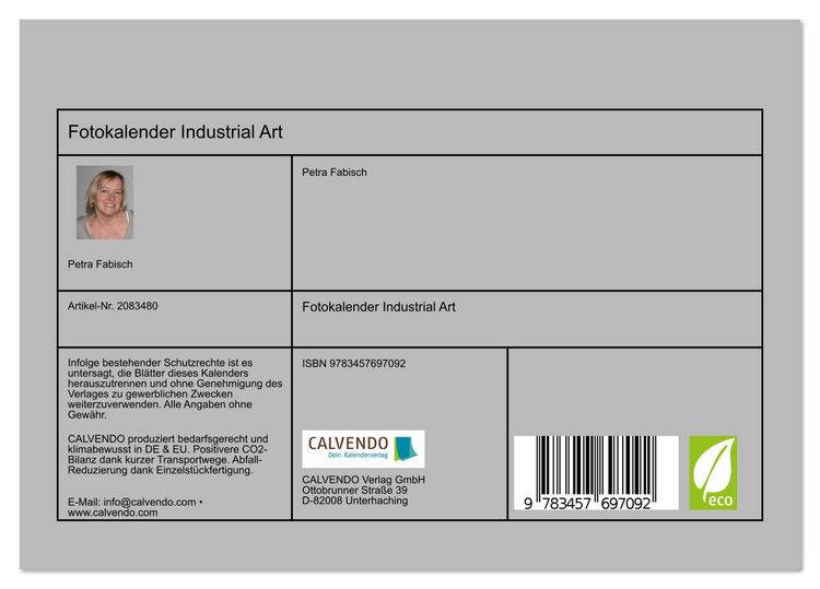 Produktbild: Fotokalender Industrial Art (Tischkalender 2026 DIN A5 quer), CALVENDO Monatskalender