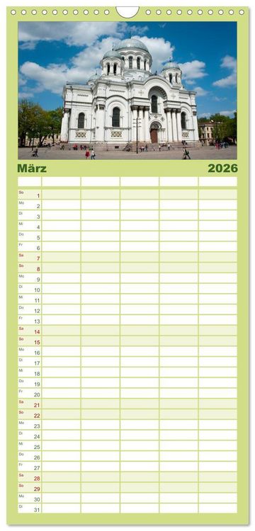 Produktbild: Familienplaner 2026 - Litauens Sch&ouml;nheiten mit 5 Spalten (Wandkalender, 21 x 45 cm) CALVENDO