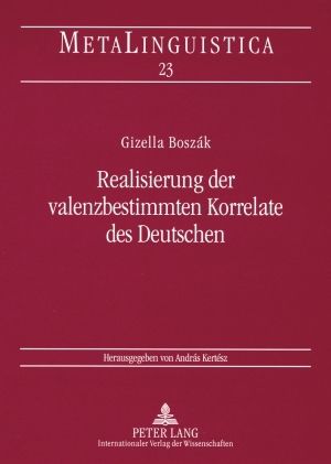 Produktbild: Realisierung der valenzbestimmten Korrelate des Deutschen