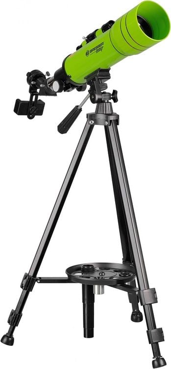 Produktbild: Bresser Junior 8850610 - Teleskop 70/400 mit Rucksack, Kinderteleskop, Linsenteleskop mit Zubeh&ouml;r, gr&uuml;n, STEM