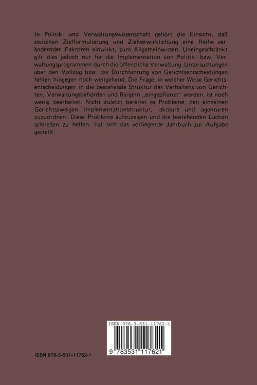 Produktbild: Implementation von Gerichtsentscheidungen