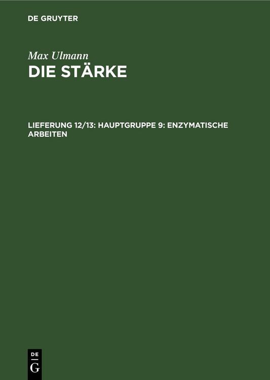 Produktbild: Hauptgruppe 9: Enzymatische Arbeiten