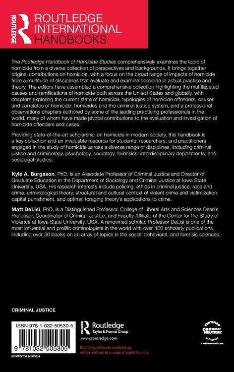 Produktbild: Routledge Handbook of Homicide Studies