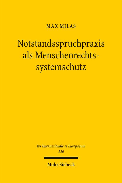 Produktbild: Notstandsspruchpraxis als Menschenrechtssystemschutz