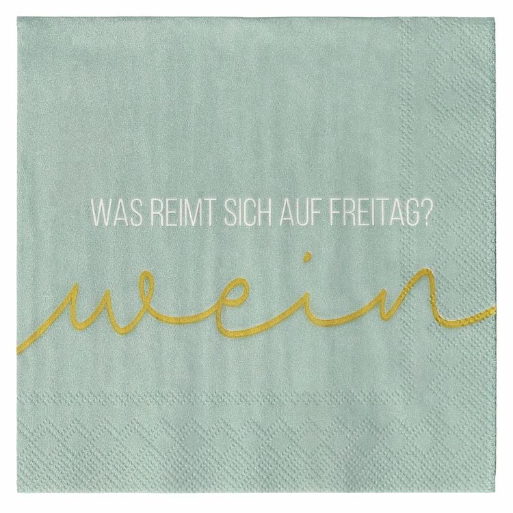 Produktbild: Cocktailserviette 25x25cm Was reimt sich auf Freitag?