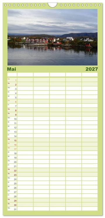 Produktbild: Familienplaner 2027 - Impressionen von Norwegen entlang der Hurtigruten mit 5 Spalten (Wandkalender, 21 x 45 cm) CALVENDO