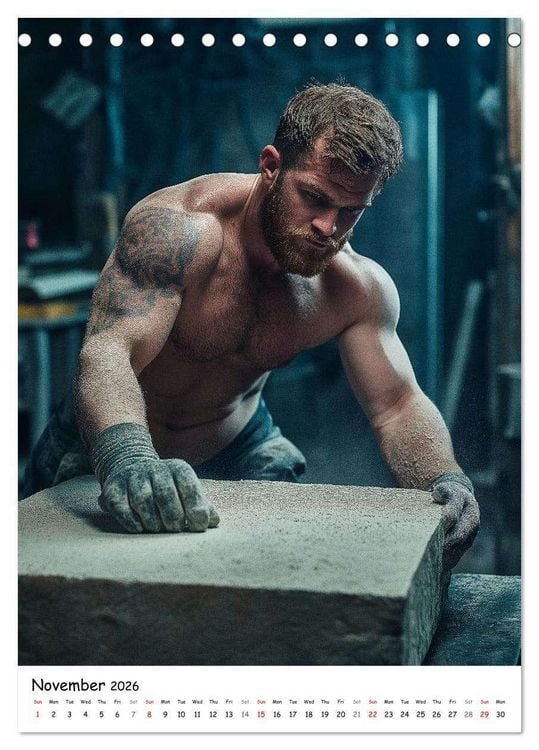 Produktbild: Hot Builders - Hard at Work (Desk Calendar 2026 DIN A5 portrait), CALVENDO 12 Month DeskCalendar