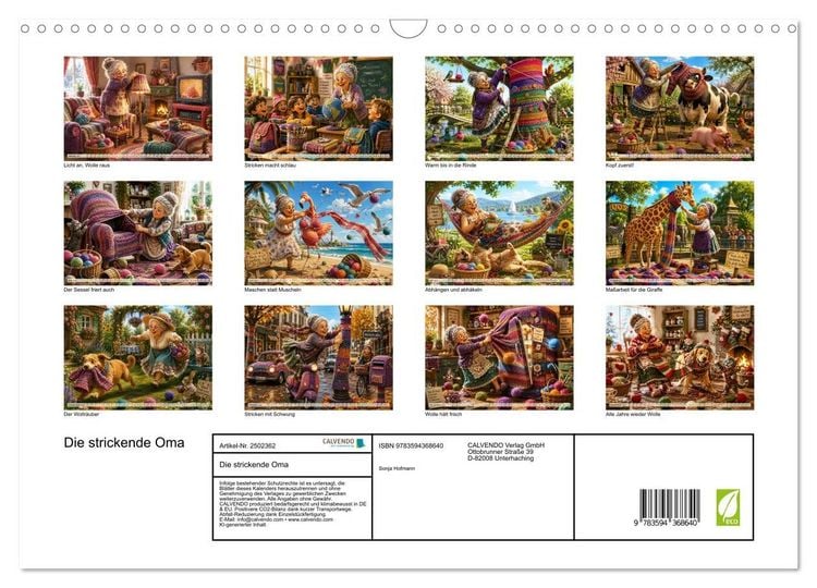 Produktbild: Die strickende Oma (Wandkalender 2027 DIN A3 quer), CALVENDO Monatskalender