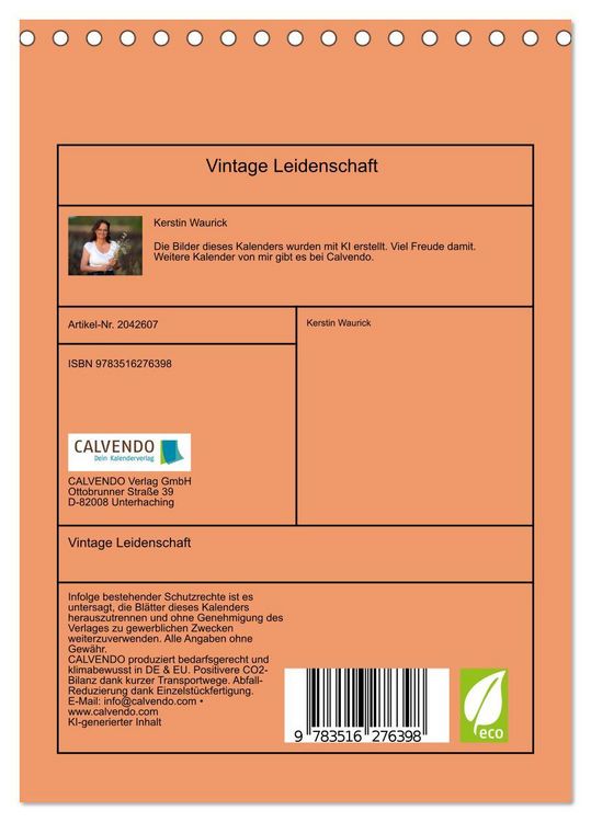 Produktbild: Vintage Leidenschaft (Tischkalender 2026 DIN A5 hoch), CALVENDO Monatskalender