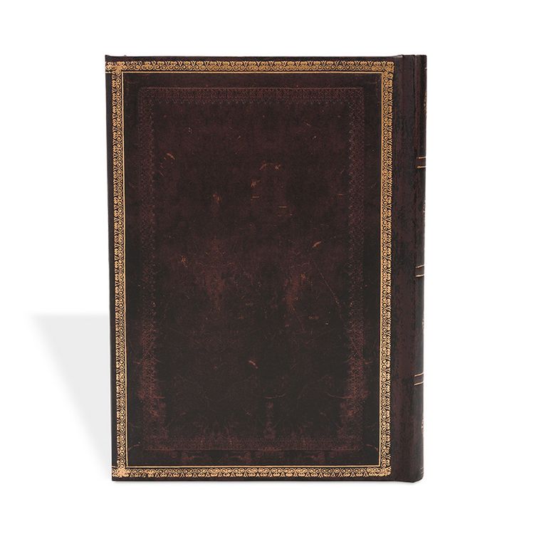 Produktbild: Hardcover Notizbuch Schwarzes Marokkoleder, Midi, Liniert