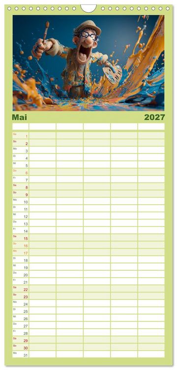 Produktbild: Familienplaner 2027 - Kaffee, Kabel, Katastrophen mit 5 Spalten (Wandkalender, 21 x 45 cm) CALVENDO