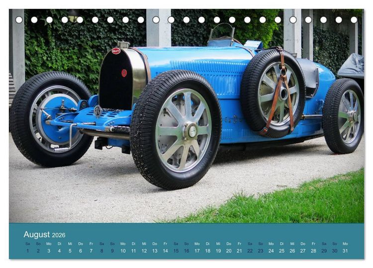 Produktbild: Bugatti - fahrende Kunstwerke (Tischkalender 2026 DIN A5 quer), CALVENDO Monatskalender