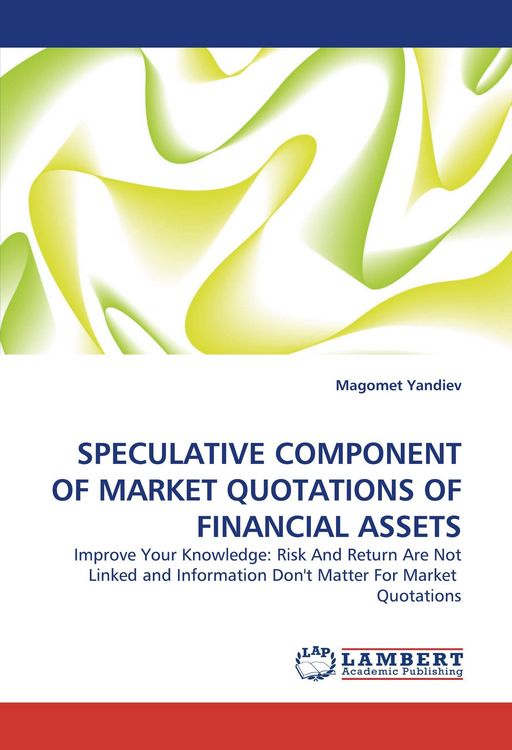 Produktbild: Speculative Component Of Market Quotations Of Financial Assets