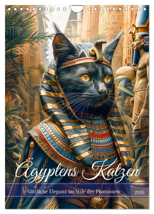 Produktbild: &Auml;gyptens Katzen - G&ouml;ttliche Eleganz im Stile der Pharaonen (Wandkalender 2026 DIN A4 hoch), CALVENDO Monatskalender