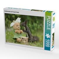 Produktbild: CALVENDO Puzzle Eichh&ouml;rnchen mit Freund Teddy 1000 Teile Lege-Gr&ouml;&szlig;e 64 x 48 cm Foto-Puzzle Bild von Birgit Cerny