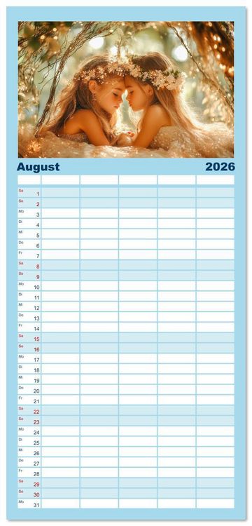 Produktbild: Familienplaner 2026 - Der letzte Funke Magie mit 5 Spalten (Wandkalender, 21 x 45 cm) CALVENDO