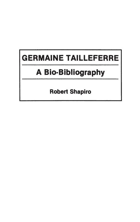 Produktbild: Germaine Tailleferre
