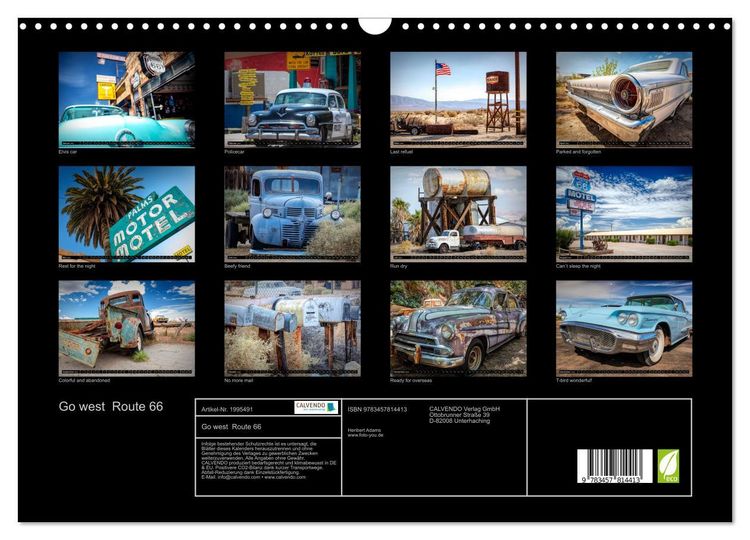 Produktbild: Go west Route 66 (Wandkalender 2026 DIN A3 quer), CALVENDO Monatskalender