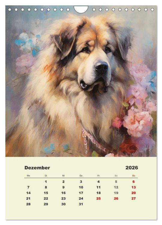 Produktbild: Gro&szlig;e Hunde. Sch&ouml;ne Aquarelle von tollen Tieren (Wandkalender 2026 DIN A4 hoch), CALVENDO Monatskalender