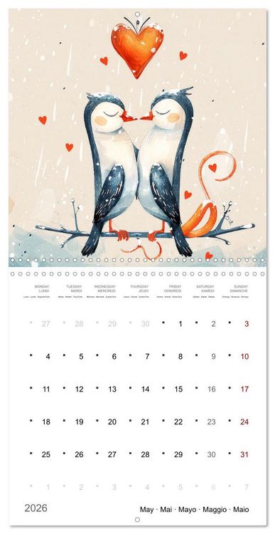 Produktbild: Through the year with love (Wall Calendar 2026 12 &times; 12 Inch) CALVENDO 12 Month Wall Calendar