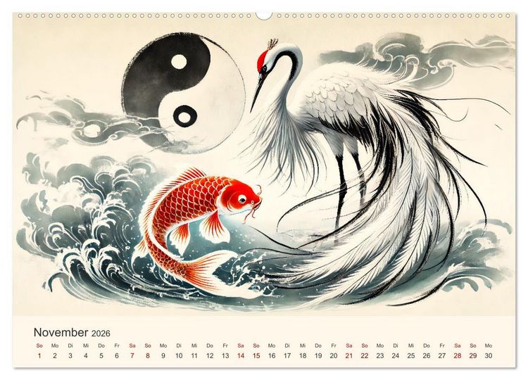 Produktbild: Yin und Yang der Wesen - Asiatische Mythen im Gleichgewicht (Wandkalender 2026 DIN A2 quer), CALVENDO Monatskalender