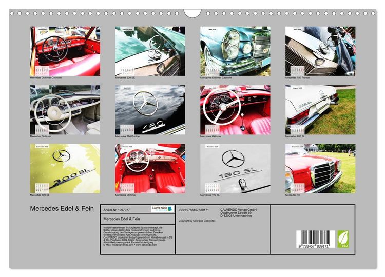 Produktbild: Mercedes Edel & Fein (Wandkalender 2026 DIN A3 quer), CALVENDO Monatskalender