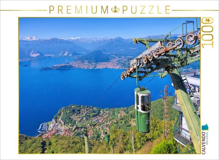Produktbild: CALVENDO Puzzle Laveno und Seilbahn zum Sasso del Ferro | 1000 Teile Lege-Gr&ouml;&szlig;e 64x48cm Foto-Puzzle f&uuml;r gl&uuml;ckliche Stunden