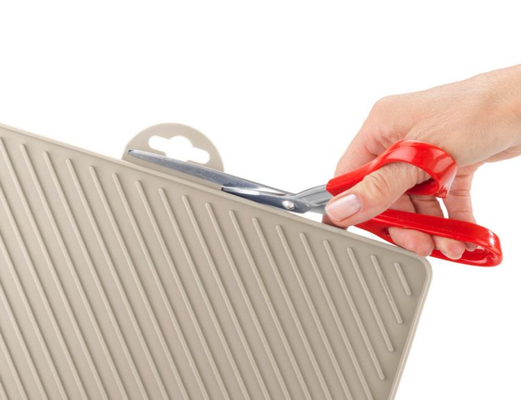 Produktbild: Abtropfmatte Mod. Nelia, beige, Kunststoff, 34x40x3 cm, geneigte Fl&auml;che f&uuml;r Wasserablauf