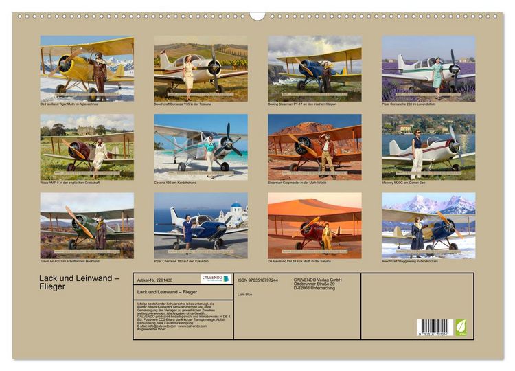 Produktbild: Lack und Leinwand &ndash; Flieger (Wandkalender 2027 DIN A2 quer), CALVENDO Monatskalender
