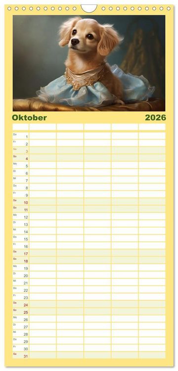 Produktbild: Familienplaner 2026 - M&auml;rchenhafte Helden mit feuchter Nase mit 5 Spalten (Wandkalender, 21 x 45 cm) CALVENDO