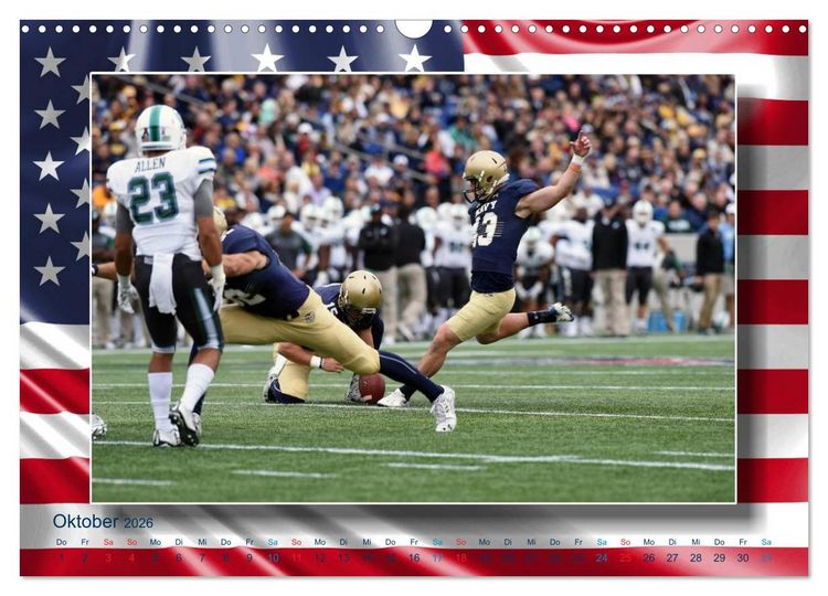 Produktbild: American Football - Kickoff (Wandkalender 2026 DIN A3 quer), CALVENDO Monatskalender