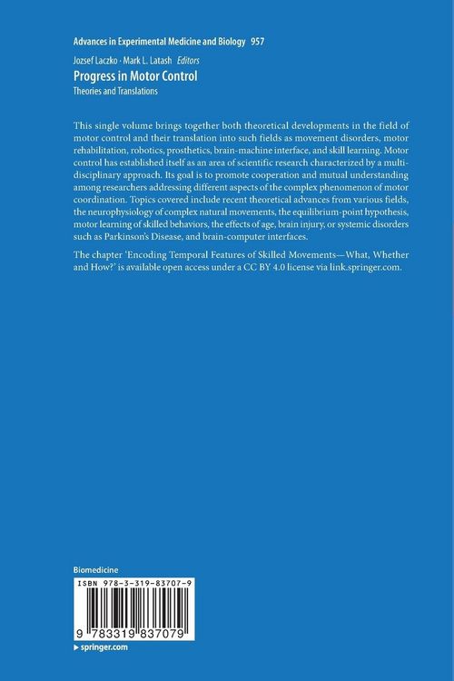 Produktbild: Progress in Motor Control