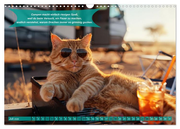 Produktbild: Der tierisch lustige Camping-Kalender (Wandkalender 2026 DIN A3 quer), CALVENDO Monatskalender