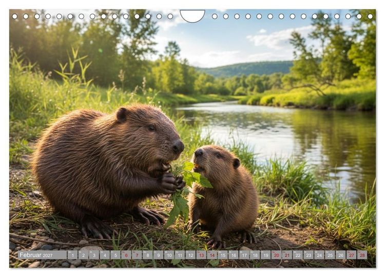 Produktbild: Biberwelt (Wandkalender 2027 DIN A4 quer), CALVENDO Monatskalender